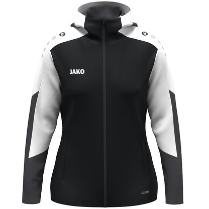 JAKO Kapuzenjacke Dynamic Damen – Schwarz (vorne)