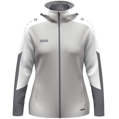 JAKO Kapuzenjacke Dynamic Damen – Grau (vorne)