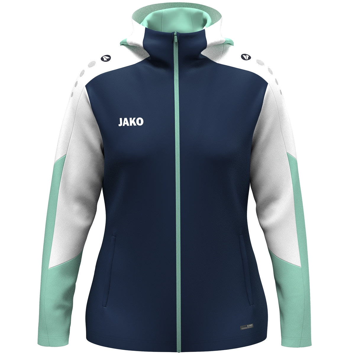 JAKO Kapuzenjacke Dynamic Damen – Blau (915) (vorne)