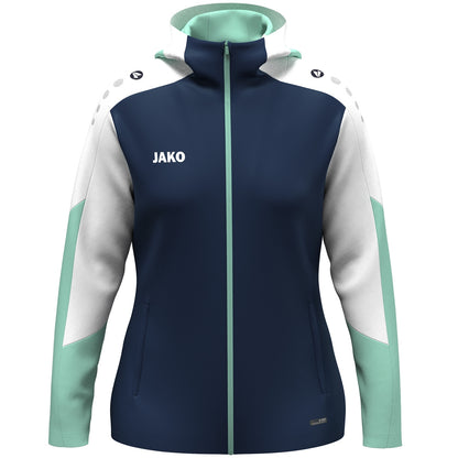 JAKO Kapuzenjacke Dynamic Damen – Blau (915) (vorne)