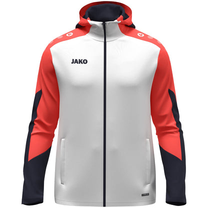 JAKO Kapuzenjacke Dynamic – Weiß (vorne)