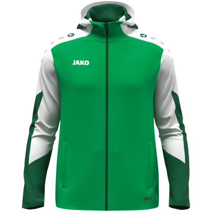 JAKO Kapuzenjacke Dynamic – Grün (vorne)