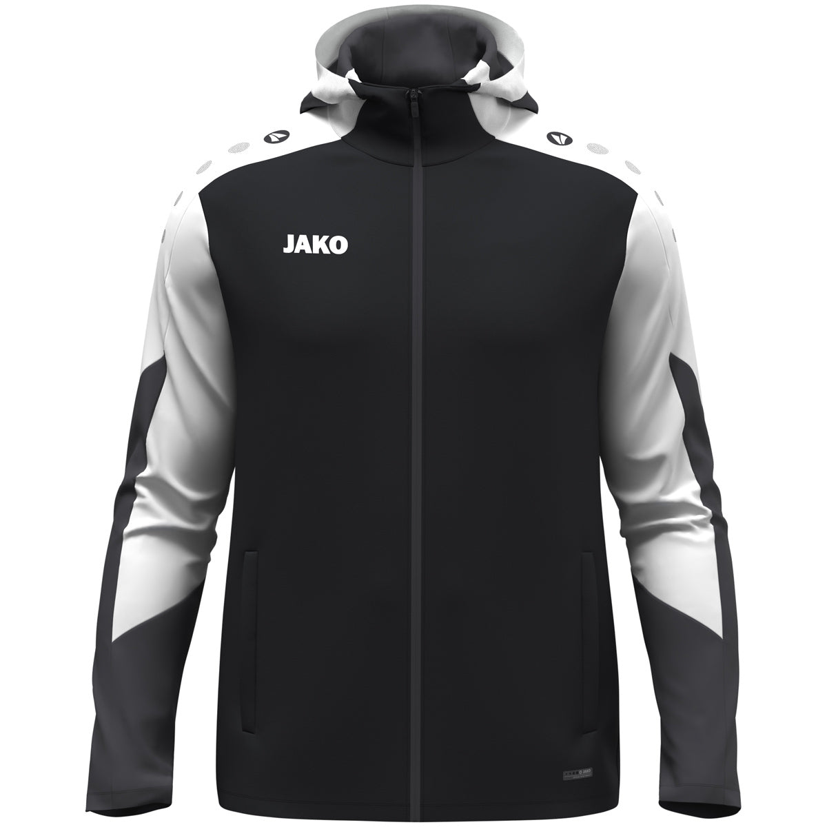 JAKO Kapuzenjacke Dynamic – Schwarz (vorne)