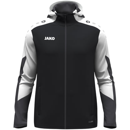 JAKO Kapuzenjacke Dynamic – Schwarz (vorne)