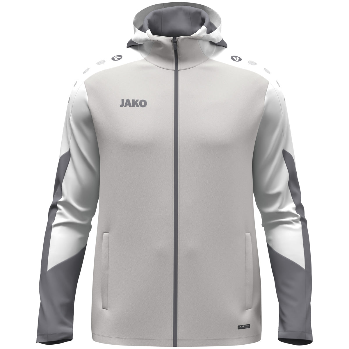 JAKO Kapuzenjacke Dynamic – Grau (vorne)