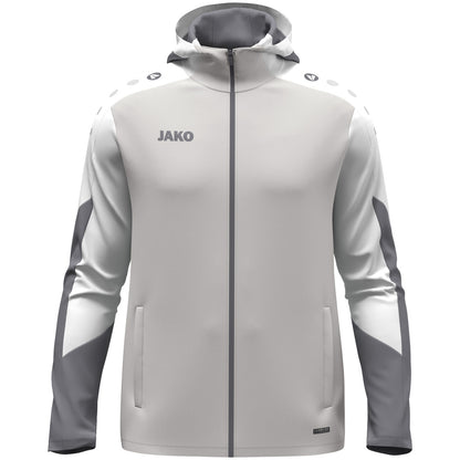 JAKO Kapuzenjacke Dynamic – Grau (vorne)