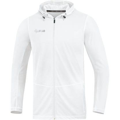 JAKO Kapuzenjacke Run 2.0 – Weiß (vorne)