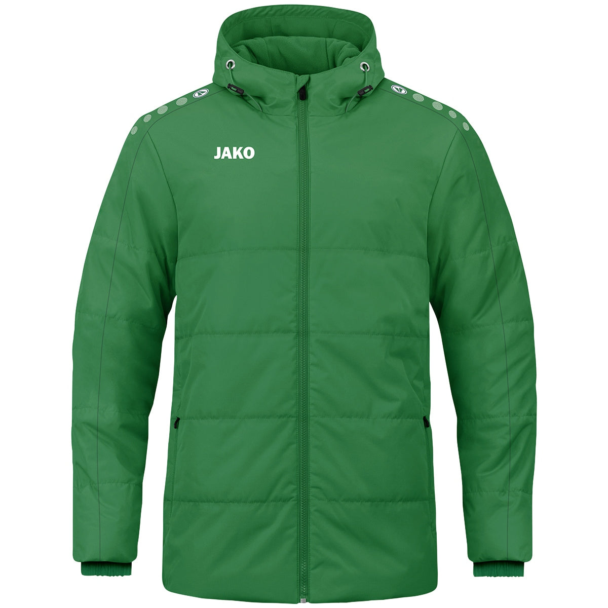 JAKO Coachjacke One mit Kapuze – Grün (vorne)