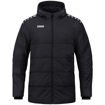 JAKO Coachjacke One mit Kapuze – Schwarz (vorne)