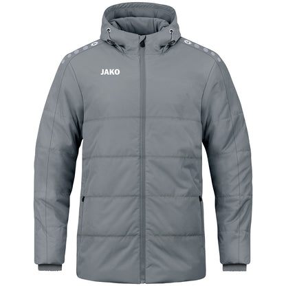 JAKO Coachjacke One mit Kapuze – Grau (vorne)