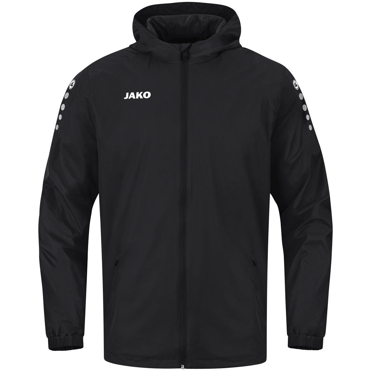 JAKO Allwetterjacke Team 2.0 – Schwarz (vorne)
