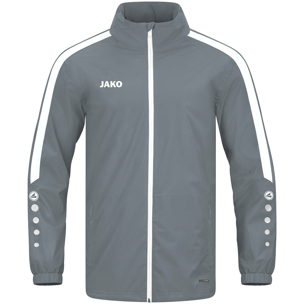 JAKO Allwetterjacke Power – Grau (vorne)