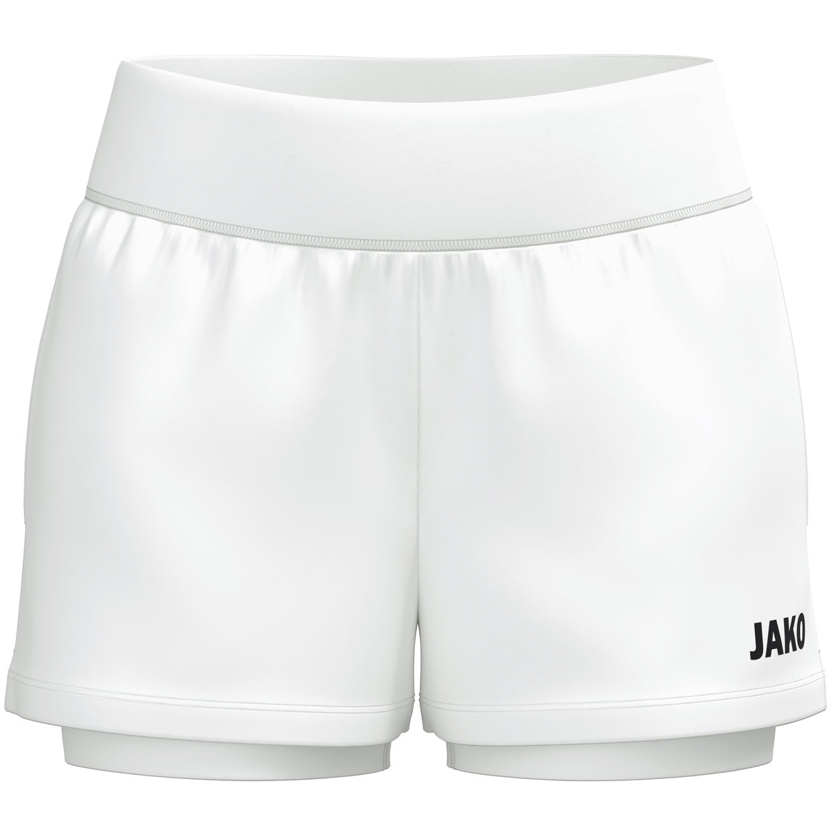 JAKO 2-in-1 Short One Damen – Weiß (vorne)