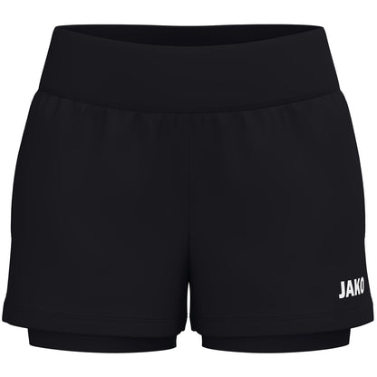 JAKO 2-in-1 Short One Damen – Schwarz (vorne)