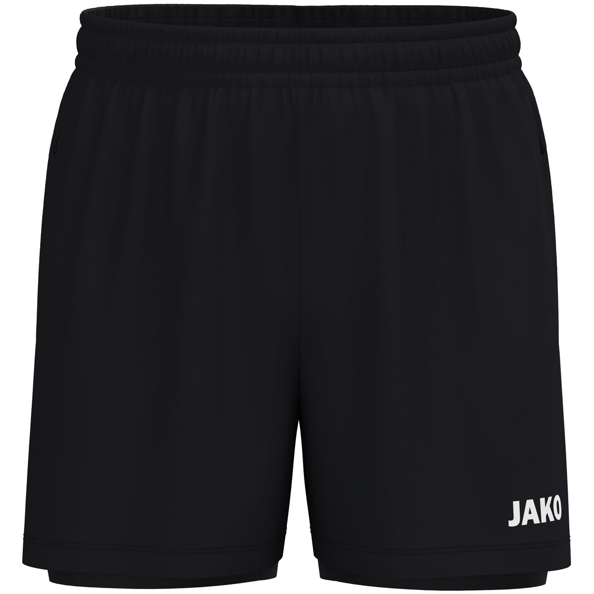 JAKO 2-in-1 Short One – Schwarz (vorne)