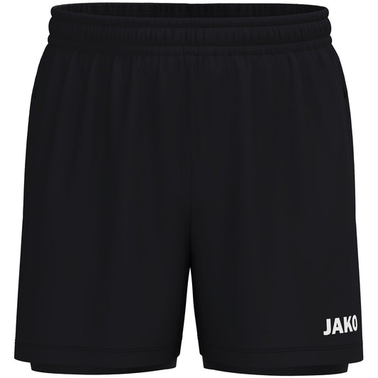 JAKO 2-in-1 Short One – Schwarz (vorne)