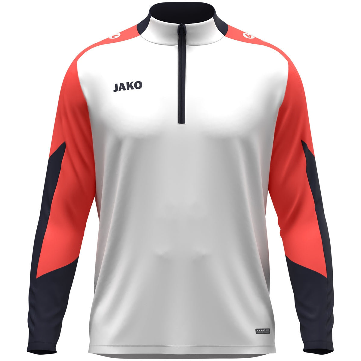 JAKO Ziptop Dynamic – Weiß (vorne)