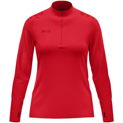 JAKO Ziptop Light Flow Damen – Rot (vorne)