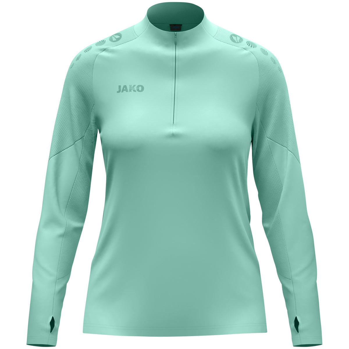 JAKO Ziptop Light Flow Damen – Grün (vorne)