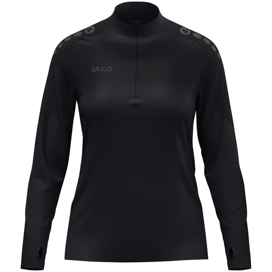 JAKO Ziptop Light Flow Damen – Schwarz (vorne)