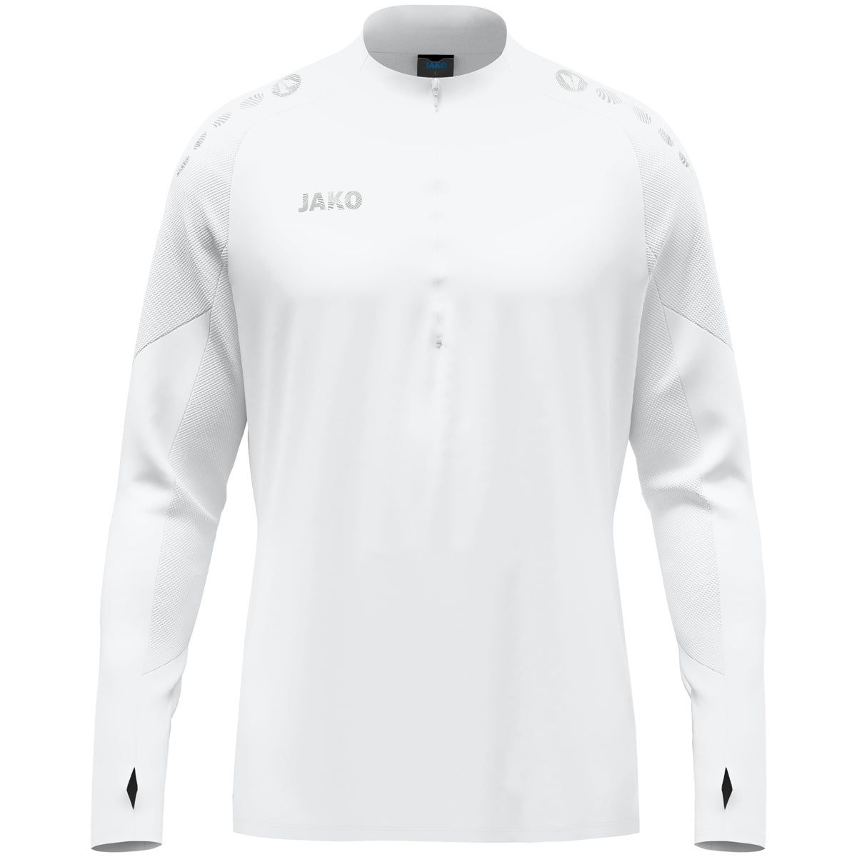JAKO Ziptop Light Flow – Weiß (vorne)
