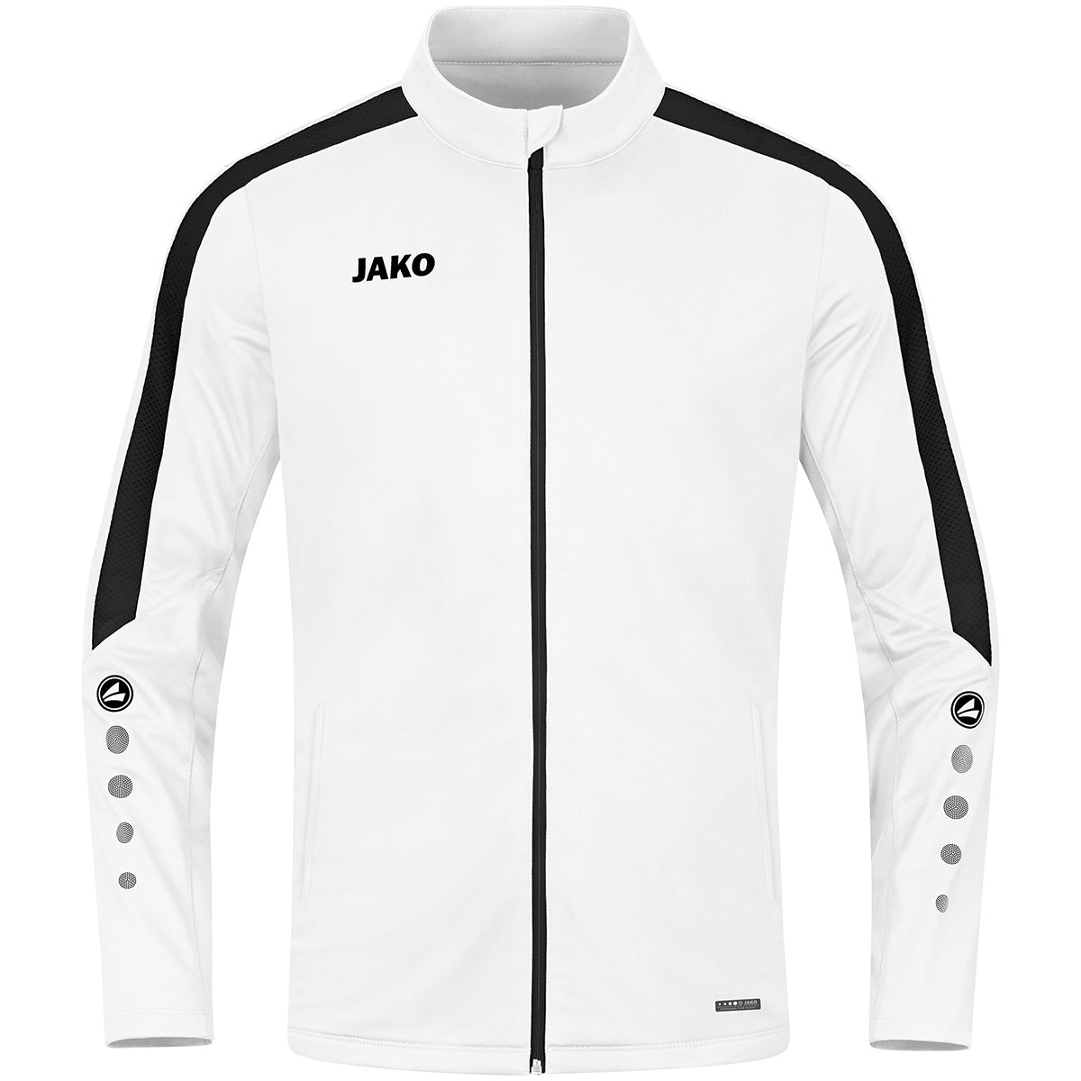 JAKO Polyesterjacke Power – Weiß (000) (vorne)