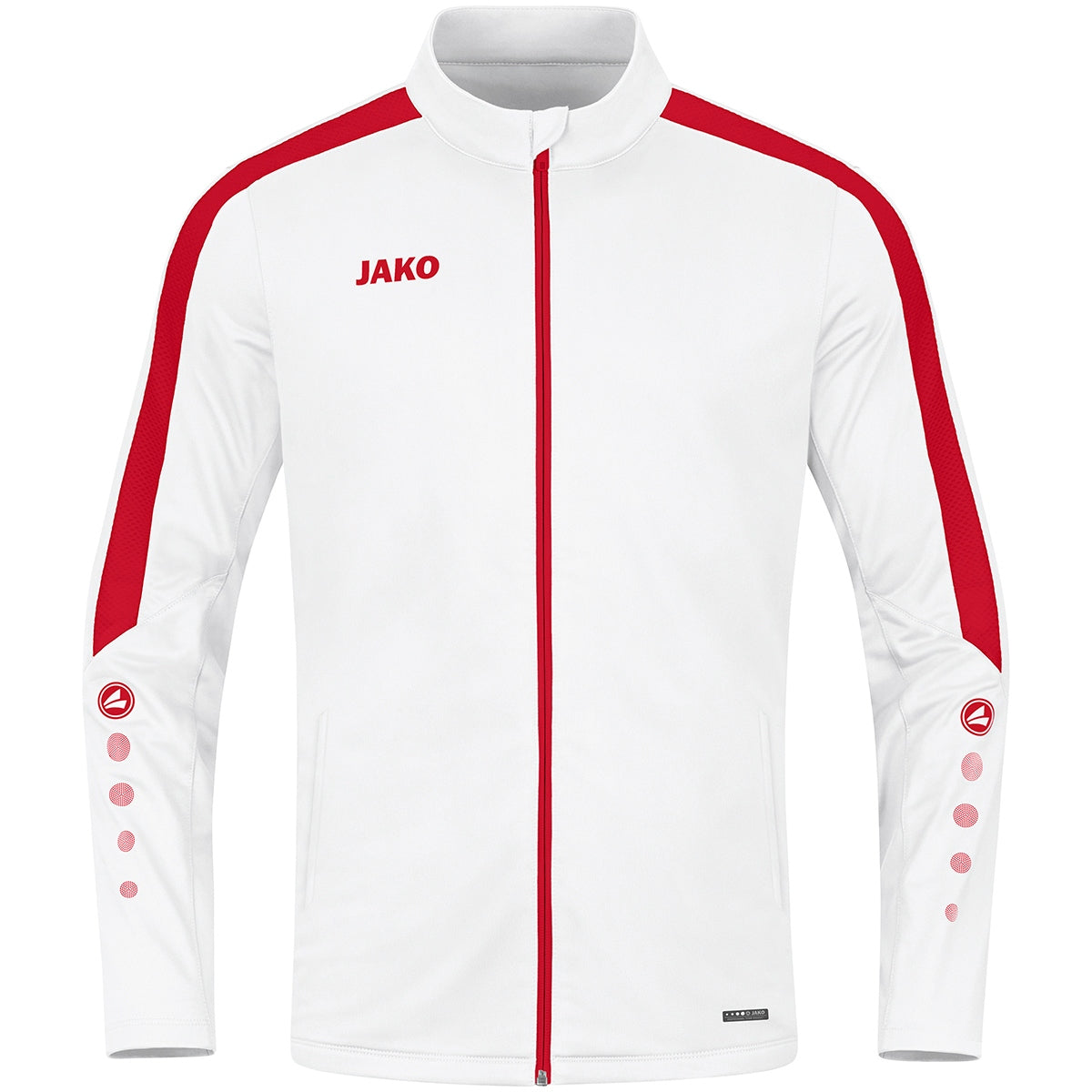 JAKO Polyesterjacke Power – Weiß (004) (vorne)
