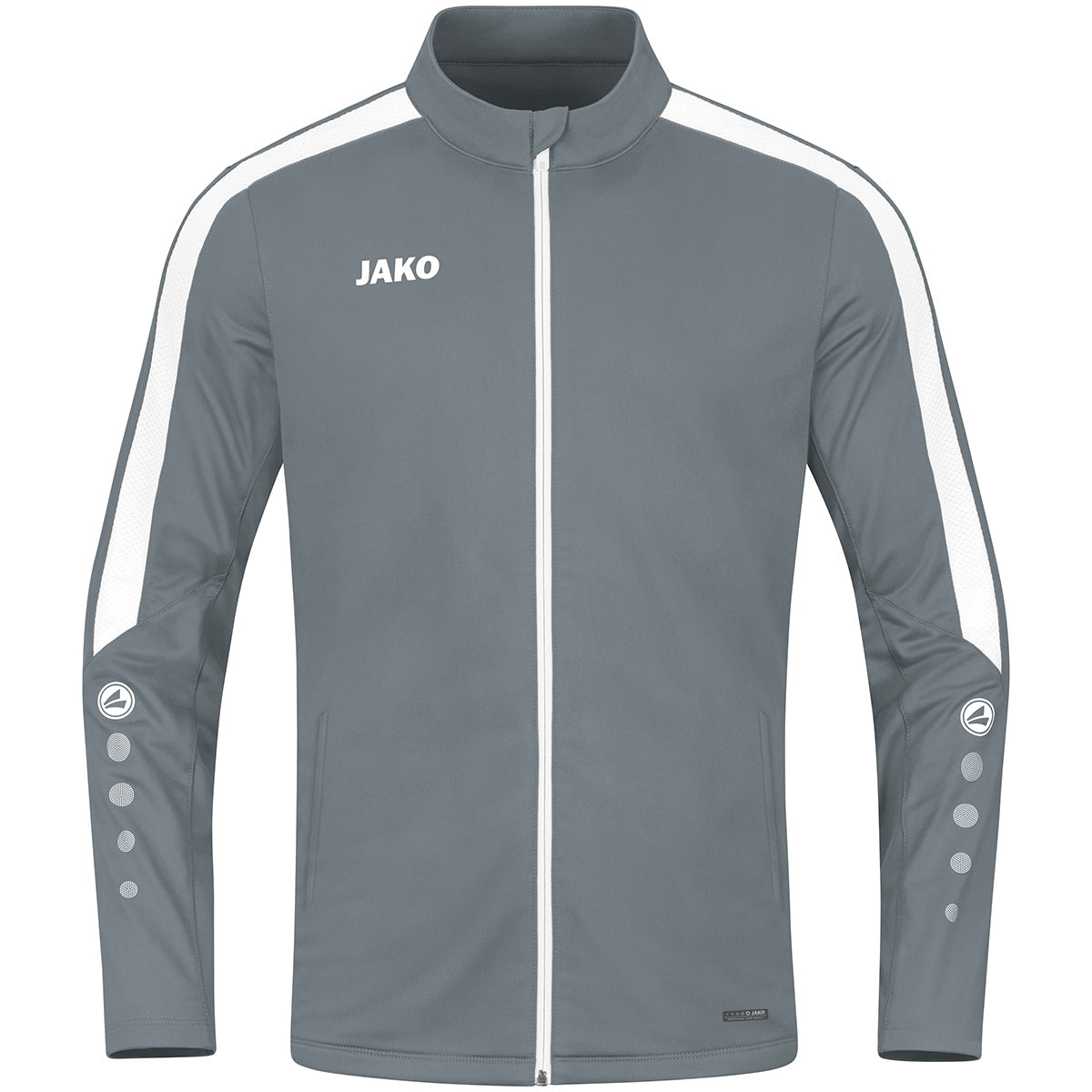 JAKO Polyesterjacke Power – Grau (vorne)