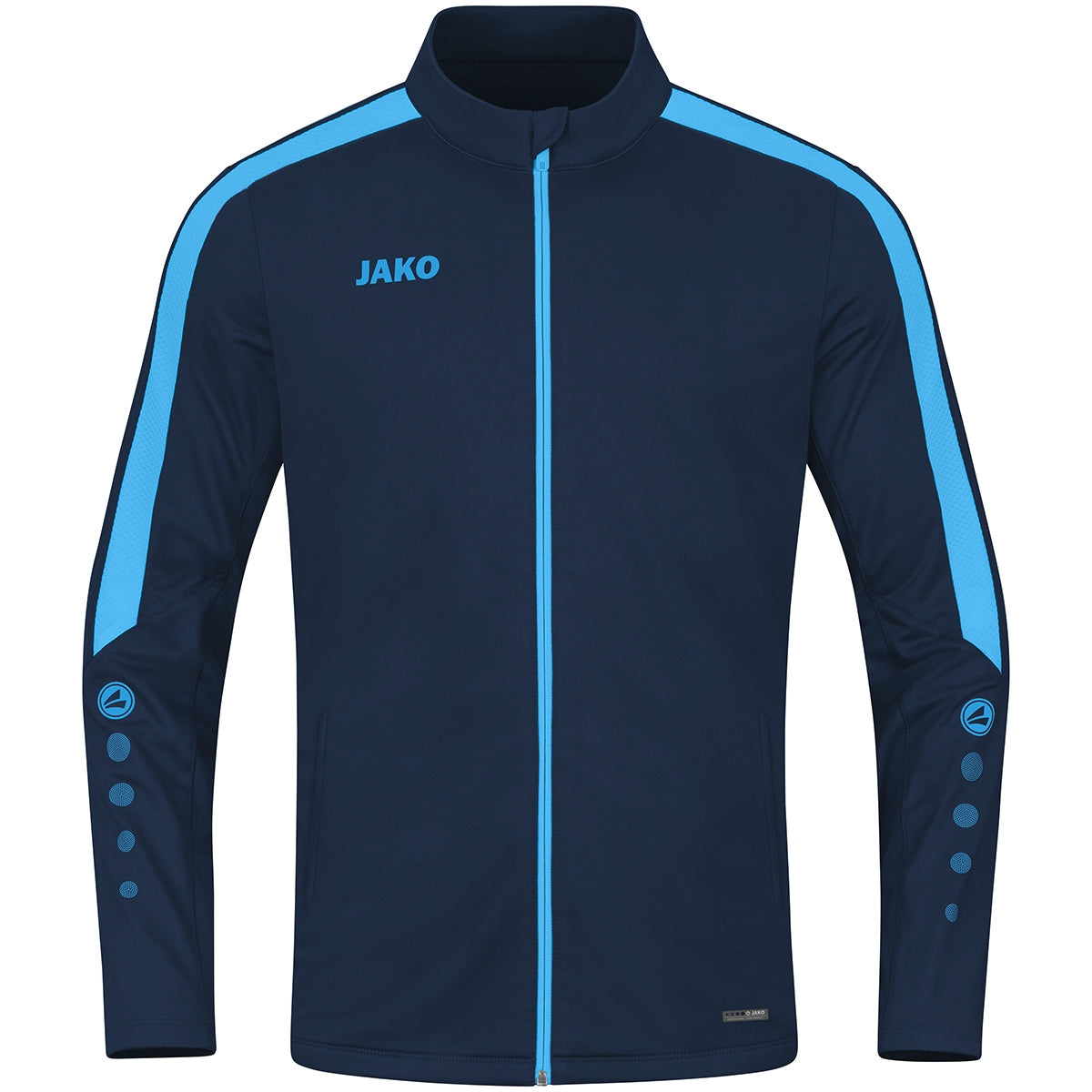JAKO Polyesterjacke Power – Blau (910) (vorne)