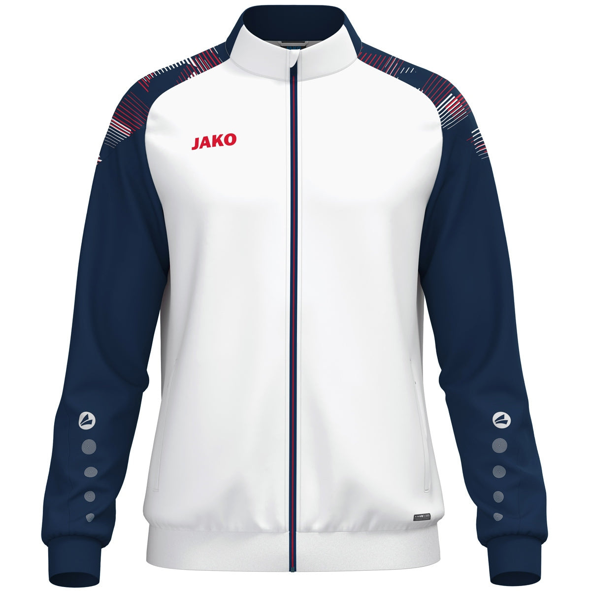 JAKO Polyesterjacke Sonic – Weiß (039) (vorne)