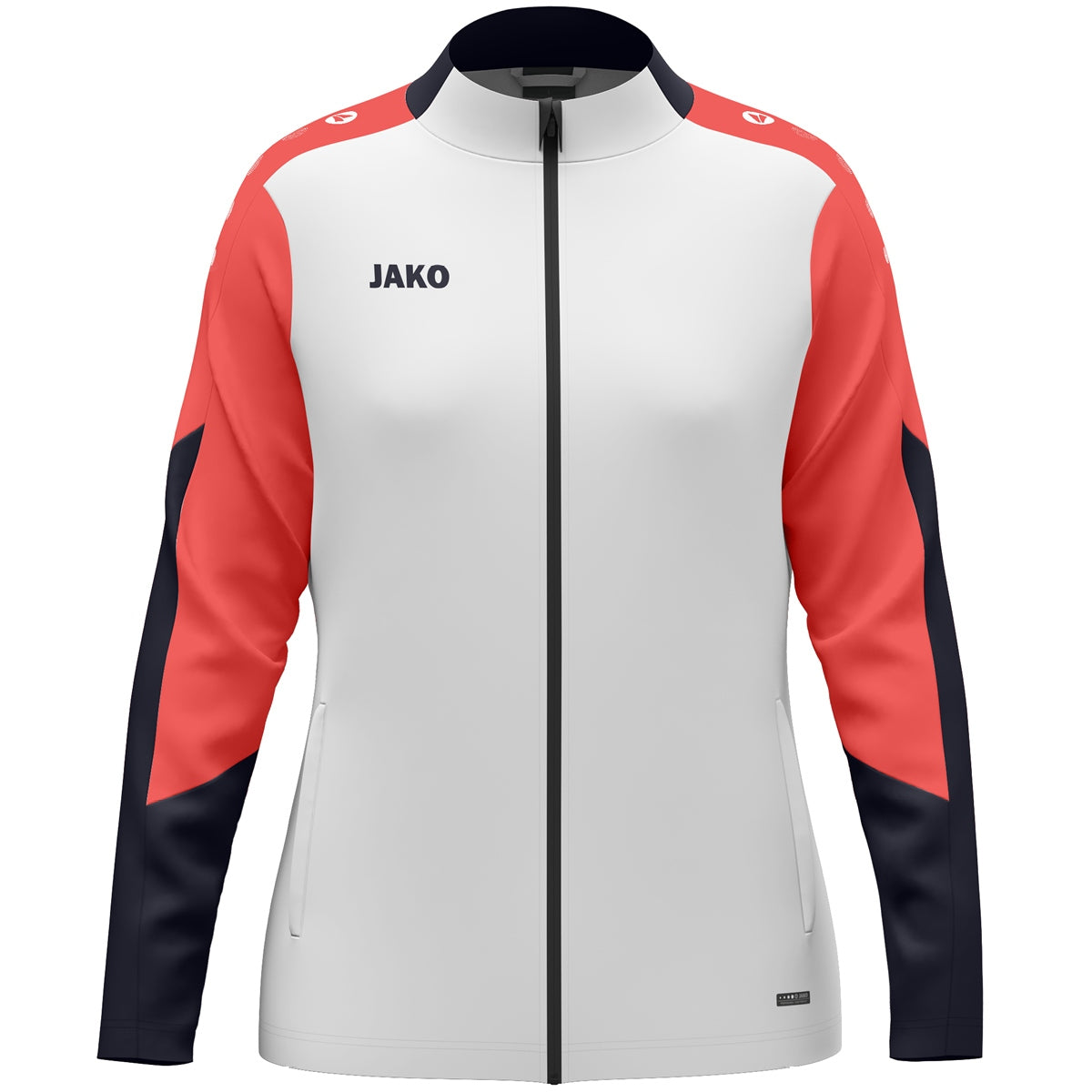 JAKO Polyesterjacke Dynamic Damen – Weiß (vorne)