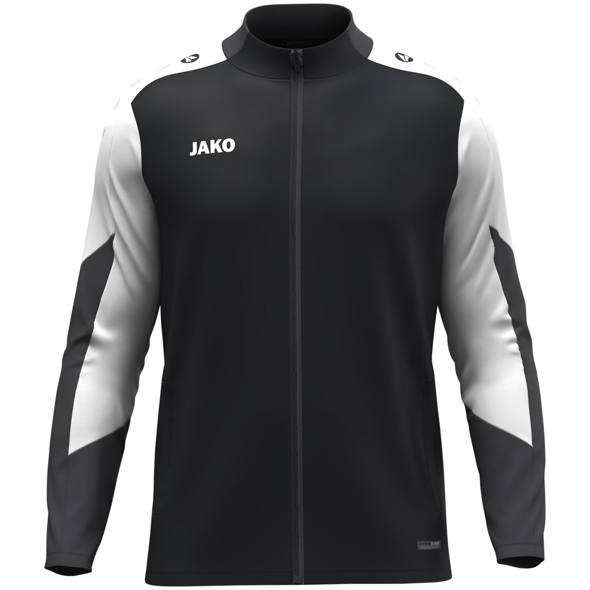JAKO Polyesterjacke Dynamic – Schwarz (vorne)