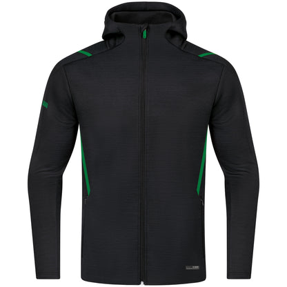 JAKO Freizeitjacke Challenge mit Kapuze – Schwarz (503) (vorne)