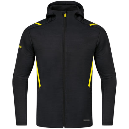 JAKO Freizeitjacke Challenge mit Kapuze – Schwarz (505) (vorne)