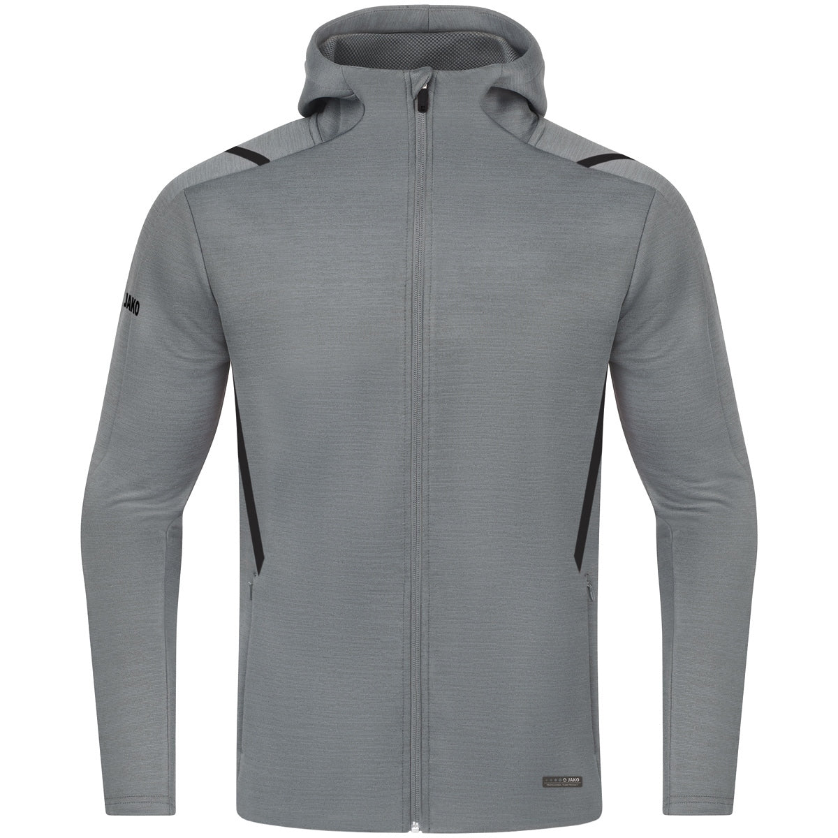JAKO Freizeitjacke Challenge mit Kapuze – Grau (531) (vorne)
