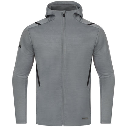 JAKO Freizeitjacke Challenge mit Kapuze – Grau (531) (vorne)