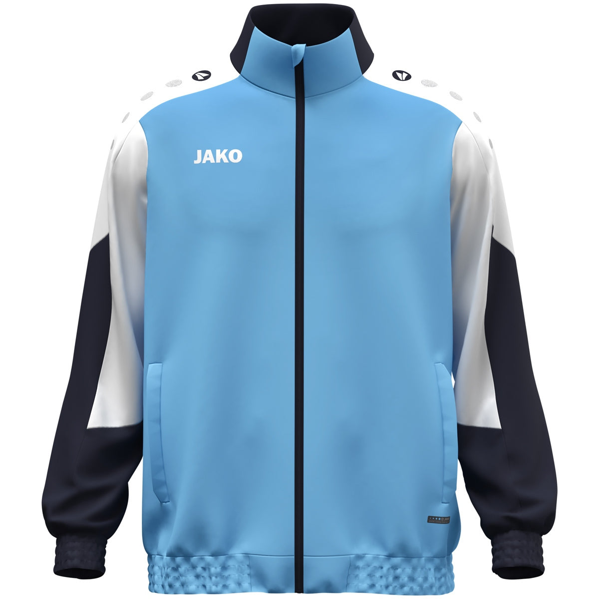 JAKO Webjacke Dynamic – Blau (431) (vorne)