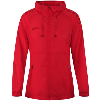 JAKO Lightweightjacke Flow Damen – Rot (vorne)