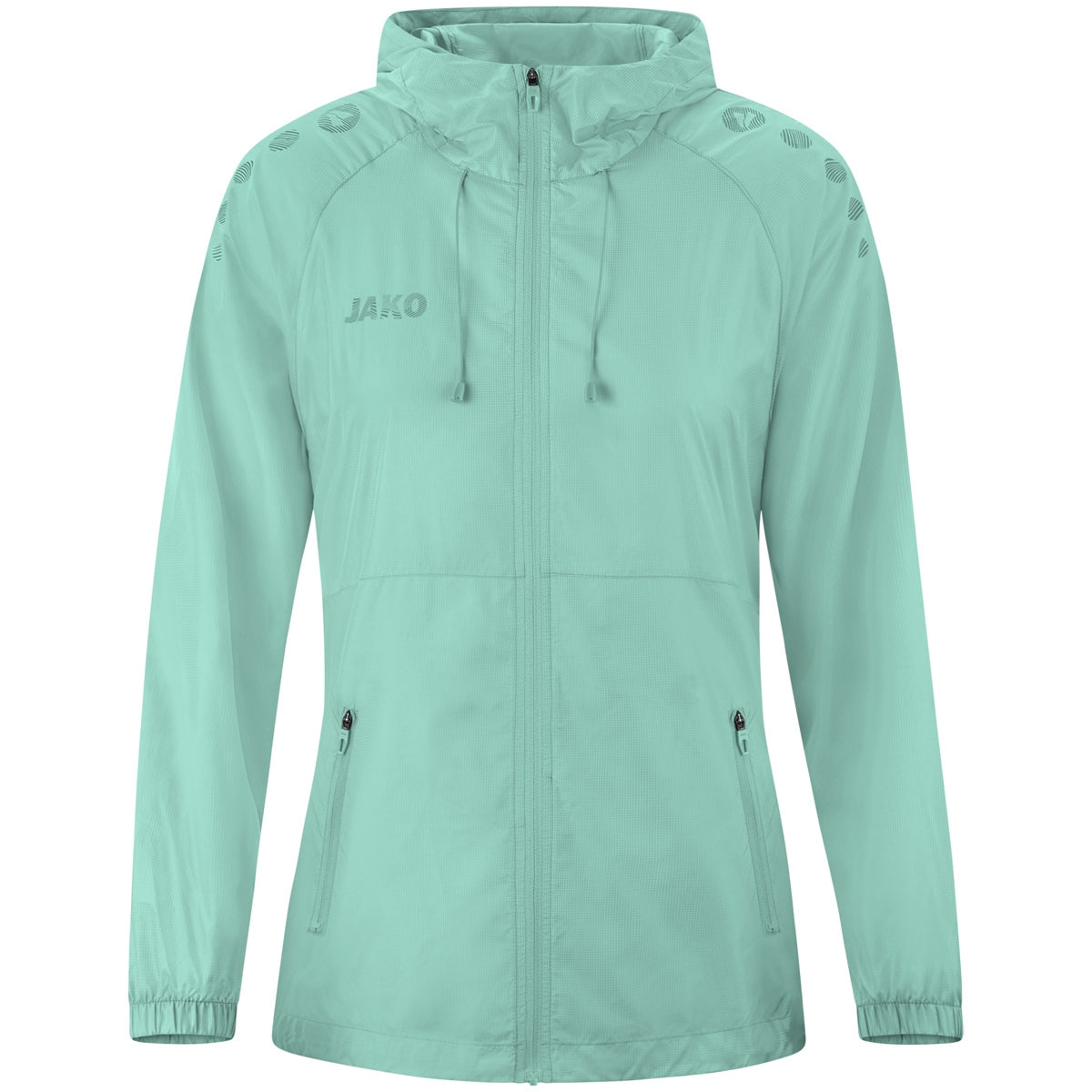 JAKO Lightweightjacke Flow Damen – Grün (vorne)