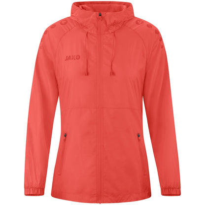 JAKO Lightweightjacke Flow Damen – Orange (vorne)