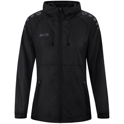 JAKO Lightweightjacke Flow Damen – Schwarz (vorne)