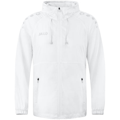 JAKO Lightweightjacke Flow – Weiß (vorne)