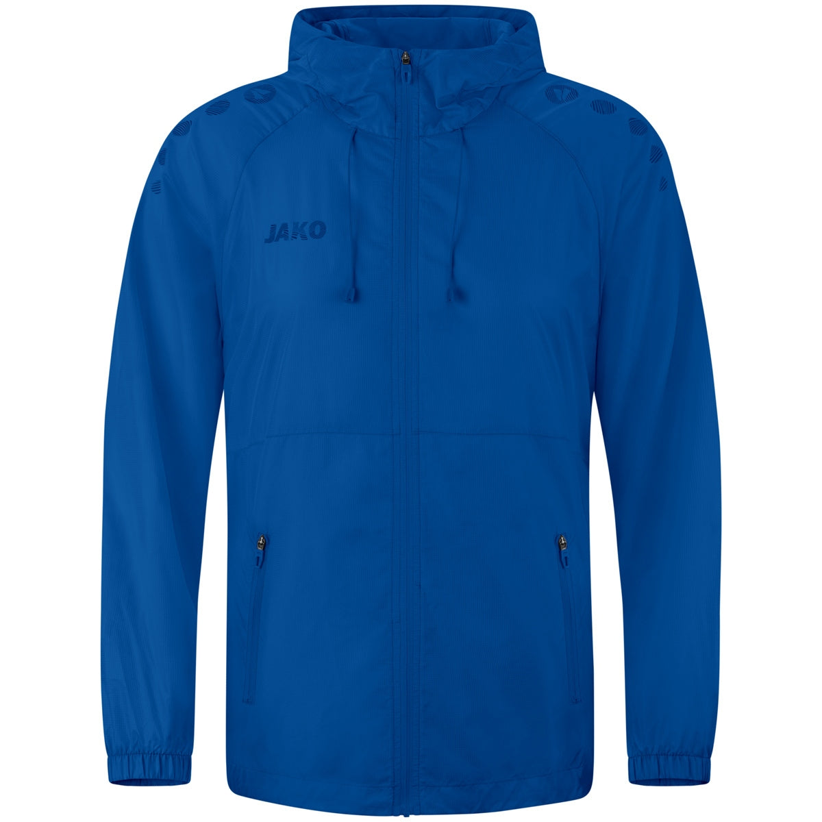 JAKO Lightweightjacke Flow – Blau (400) (vorne)