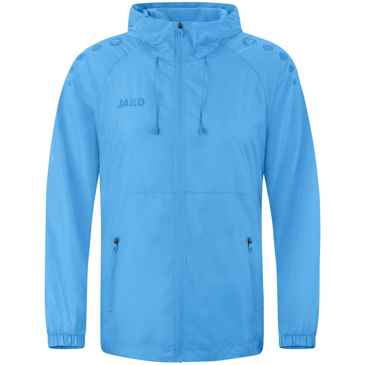 JAKO Lightweightjacke Flow – Blau (430) (vorne)