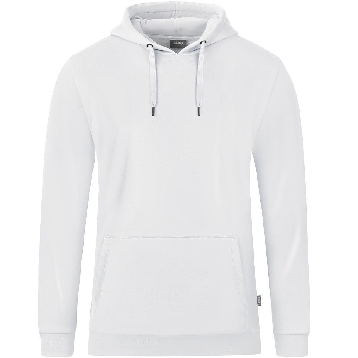 JAKO Kapuzensweat Organic – Weiß (vorne)