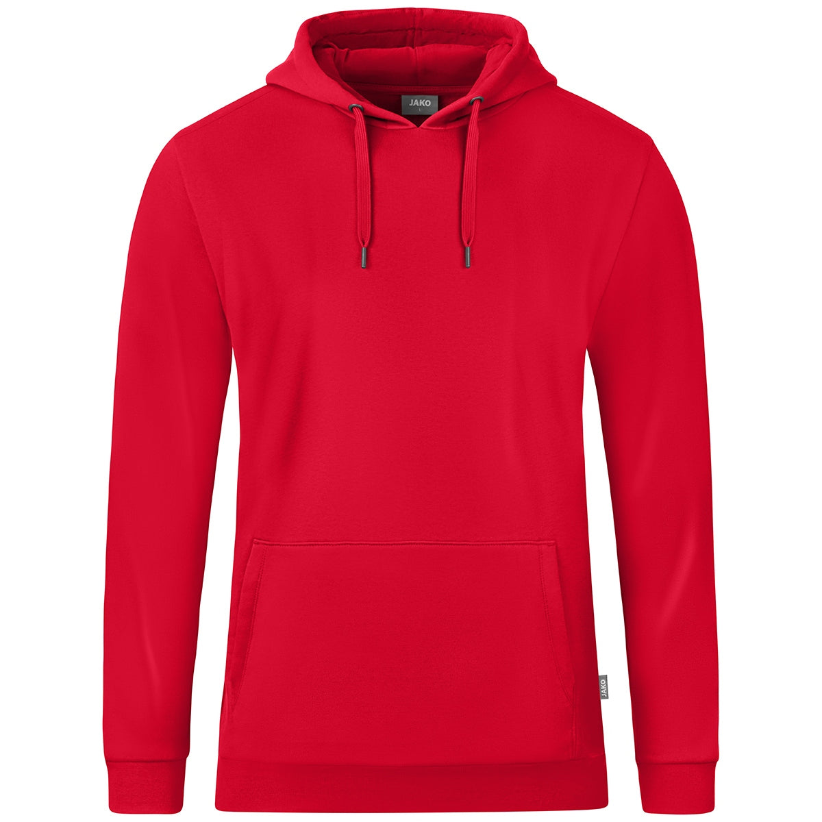 JAKO Kapuzensweat Organic – Rot (100) (vorne)