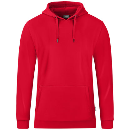JAKO Kapuzensweat Organic – Rot (100) (vorne)