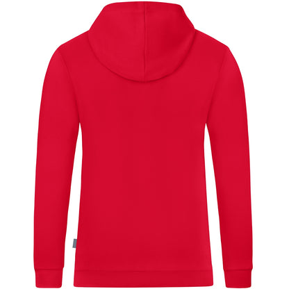 JAKO Kapuzensweat Organic – Rot (100) (hinten)