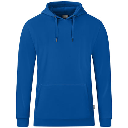 JAKO Kapuzensweat Organic – Blau (400) (vorne)