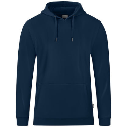JAKO Kapuzensweat Organic – Blau (900) (vorne)